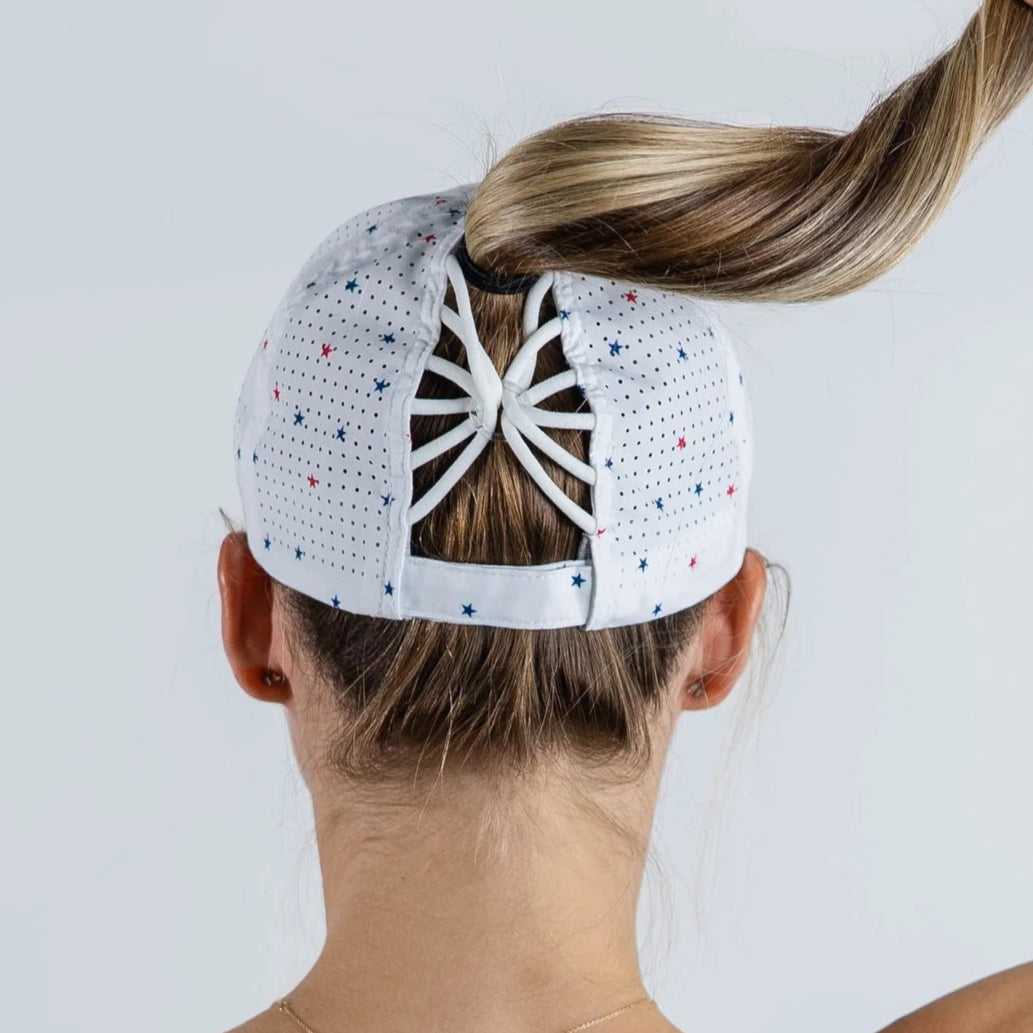 Ladies Red & Navy Stars Hat