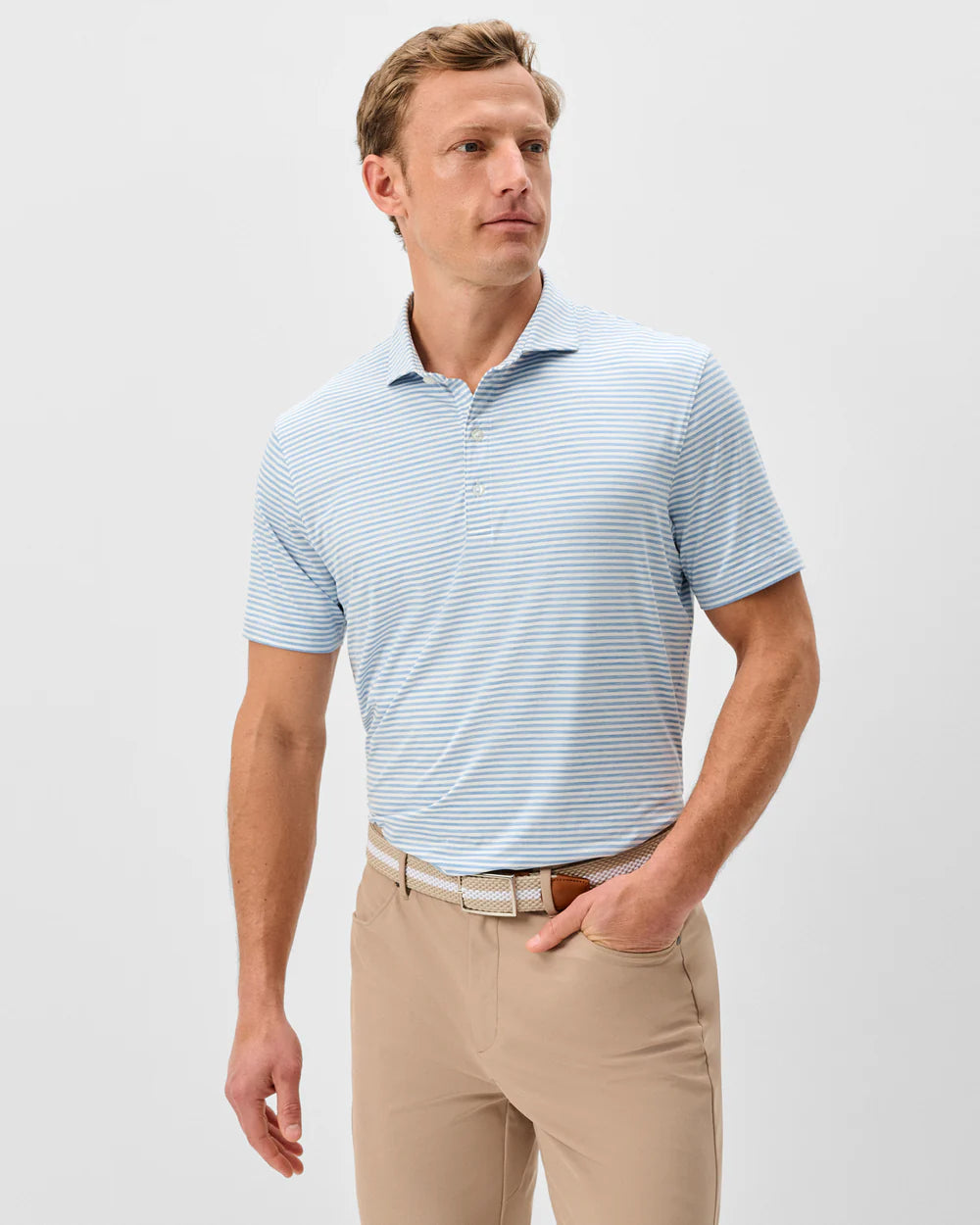 Johnnie-O Performance Featherweight Polo - Seymour Stripe Sailer
