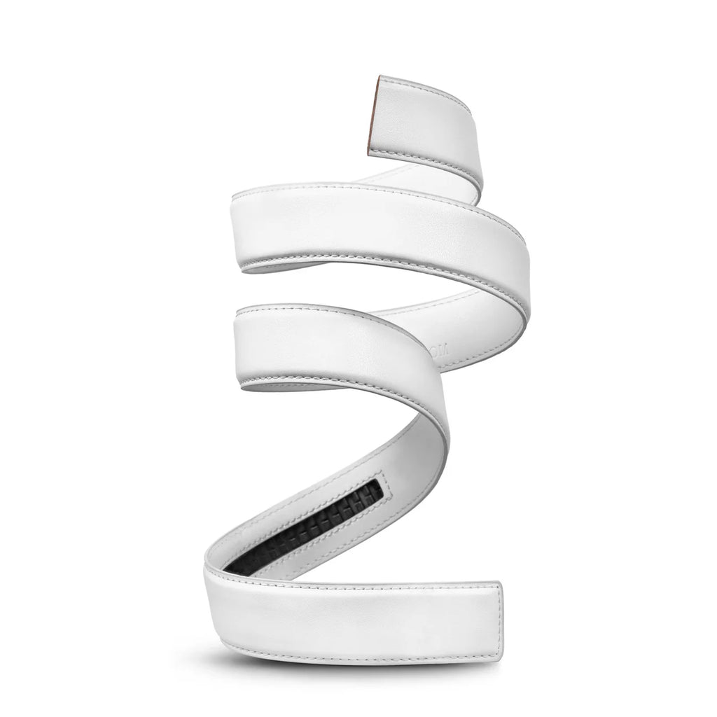 Missionbelt Gun Metal White Leather Belt