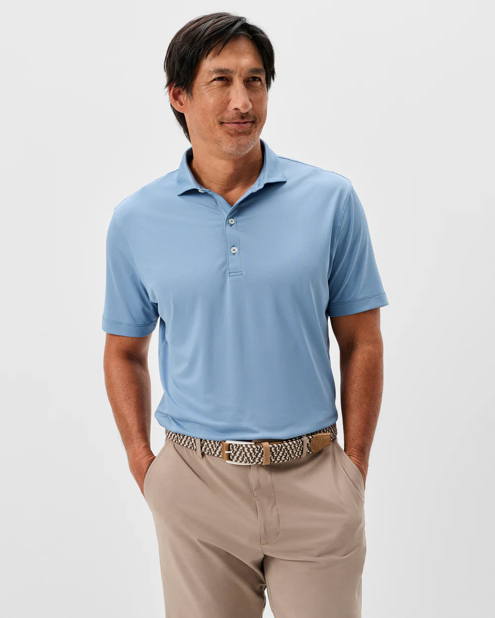 Johnnie-O Performance Jersey Polo - Birdie Solid - Carbon Fiber