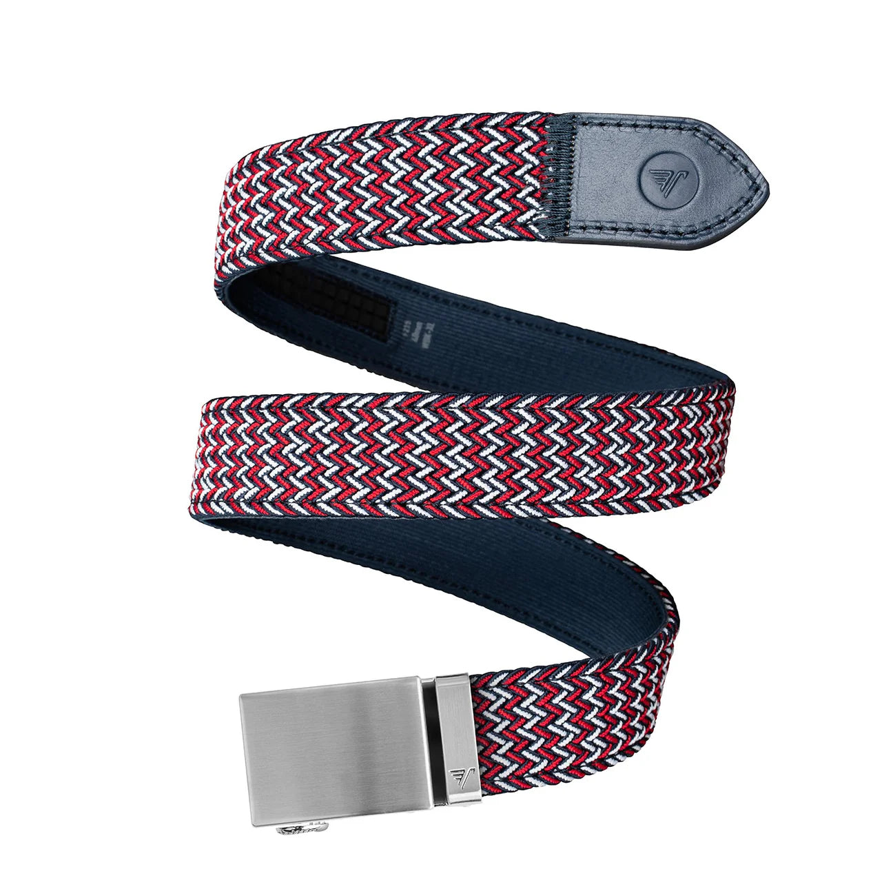 Mission Belt Men's 40mm Steel Braided Elastic Red, White, and Blue XL (up to 42")