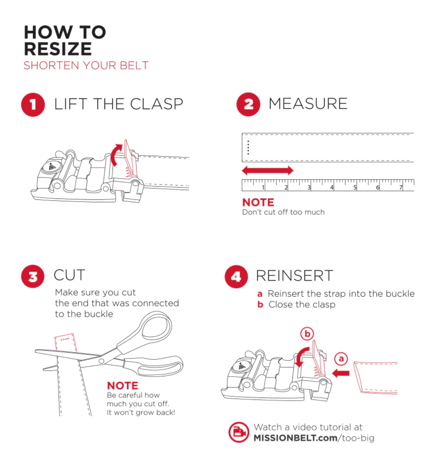 Mission Belt Ladies 30mm Platinum Black Leather XL (up to 42")