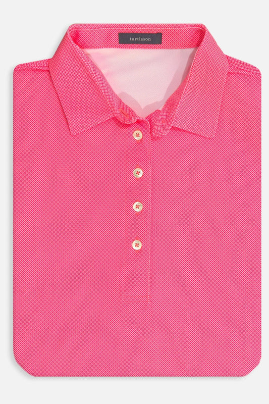 Women's Turtleson Polo -Clare Mini Diamond Jacquard Performance Polo